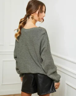 Hot Fleur de cachemire Pull Ella kaki