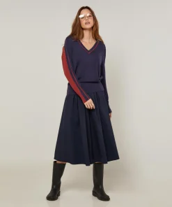 New Rodier Pull Elsa en Laine mélangée bleu denim