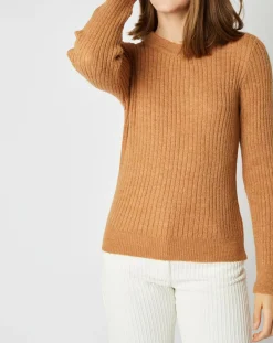 Hot An'ge Pull Emma en Maille mélangée camel