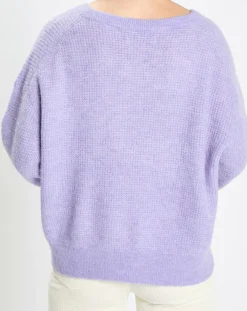 Online Marc O'Polo Pull en Alpaga & Laine mélangés gaufré violet clair