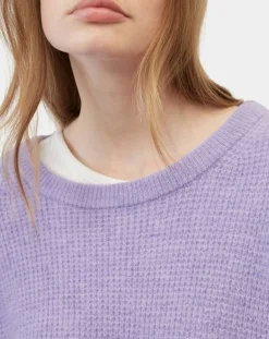 Online Marc O'Polo Pull en Alpaga & Laine mélangés gaufré violet clair