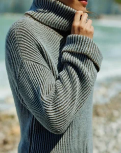 Femme Lauren Vidal Pull en Alpaga & Laine mélangés Naos ciel