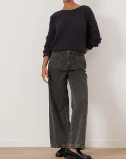 Femme Garance Paris Pull en Angora mélangé Kiwi charbon