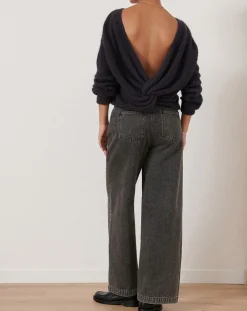 Femme Garance Paris Pull en Angora mélangé Kiwi charbon