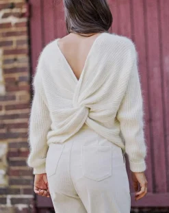 Femme Garance Paris Pull en Angora mélangé Kiwi écru