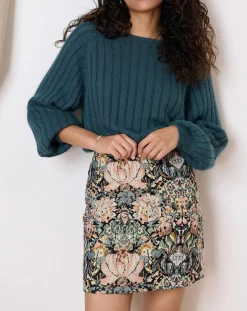 Femme Garance Paris Pull en Angora mélangé Timothe émeraude