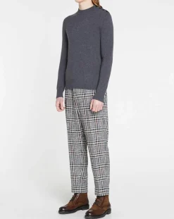 Homme Galeries Lafayette Pull en Cachemire & Laine Mesailor col rond gris foncé