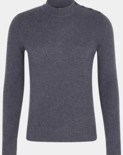 Homme Galeries Lafayette Pull en Cachemire & Laine Mesailor col rond gris foncé