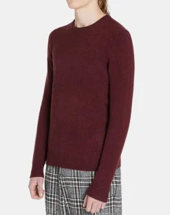 Outlet Galeries Lafayette Pull en Cachemire & Laine Meps col rond bordeaux chiné