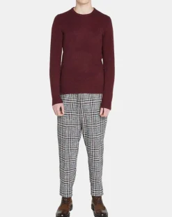 Outlet Galeries Lafayette Pull en Cachemire & Laine Meps col rond bordeaux chiné