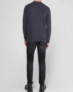 Sale Galeries Lafayette Pull en Cachemire & Laine Begood col rond bleu marine