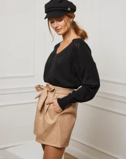 Hot Fleur de cachemire Pull en Cachemire mélangé Abigael noir