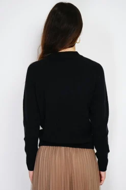 Femme C&Jo Pull en Cachemire mélangé boutons fantaisie noir