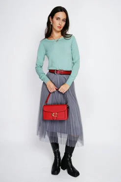 Femme Assuili Pull en Cachemire mélangé col rond jade