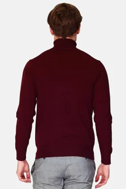 Clearance C&Jo Pull en Cachemire mélangé col roulé bordeaux