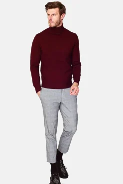 Clearance C&Jo Pull en Cachemire mélangé col roulé bordeaux