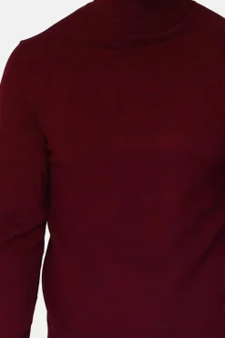 Clearance C&Jo Pull en Cachemire mélangé col roulé bordeaux