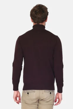 Outlet C&Jo Pull en Cachemire mélangé col roulé café