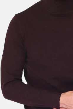 Outlet C&Jo Pull en Cachemire mélangé col roulé café