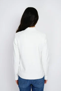 Best Assuili Pull en Cachemire mélangé col montant naturel