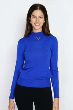 Femme Assuili Pull en Cachemire mélangé col montant royal