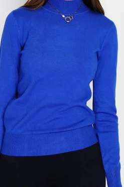 Femme Assuili Pull en Cachemire mélangé col montant royal