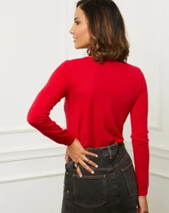 Femme Soft Cashmere Pull en Cachemire mélangé Célia bordeaux