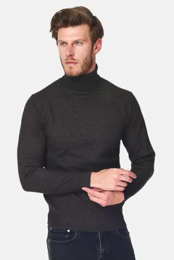 Homme C&Jo Pull en Cachemire mélangé col roulé loup
