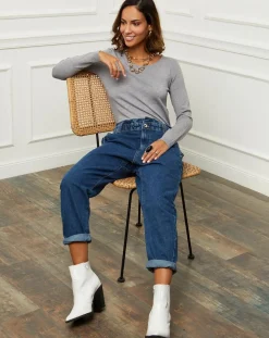 Femme Soft Cashmere Pull en Cachemire mélangé Célia gris