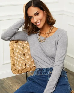 Femme Soft Cashmere Pull en Cachemire mélangé Célia gris