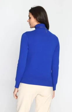 Sale C&Jo Pull en Cachemire mélangé col roulé fourré thermique royal