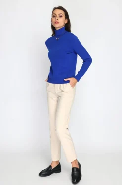 Sale C&Jo Pull en Cachemire mélangé col roulé fourré thermique royal