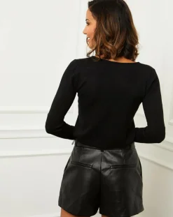 Femme Soft Cashmere Pull en Cachemire mélangé Célia noir