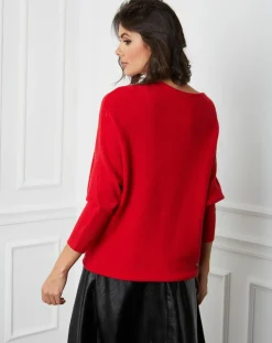 Discount Fleur de cachemire Pull en Cachemire mélangé Lena rouge