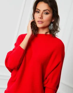 Discount Fleur de cachemire Pull en Cachemire mélangé Lena rouge
