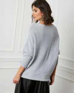 Femme Fleur de cachemire Pull en Cachemire mélangé Lena gris clair