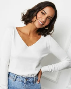 Clearance Soft Cashmere Pull en Cachemire mélangé Liah blanc