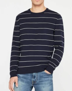 Best Hackett London Pull en Cachemire mélangé Marinière Classic bleu marine