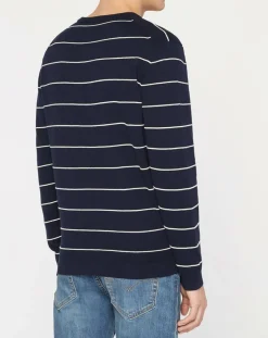 Best Hackett London Pull en Cachemire mélangé Marinière Classic bleu marine