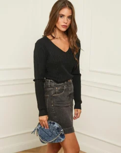 Soft Cashmere Pull en Cachemire mélangé Marta noir