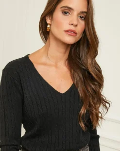 Soft Cashmere Pull en Cachemire mélangé Marta noir