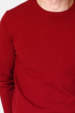 Homme C&Jo Pull en Cachemire mélangé ras de cou rouge