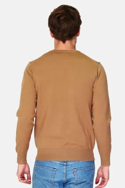 Homme C&Jo Pull en Cachemire mélangé ras de cou camel