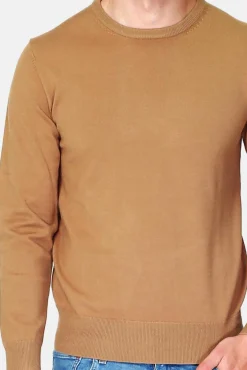 Homme C&Jo Pull en Cachemire mélangé ras de cou camel