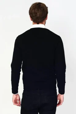 Homme C&Jo Pull en Cachemire mélangé ras de cou noir