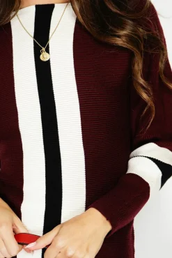 Outlet Assuili Pull en Cachemire mélangé ras du cou bordeaux