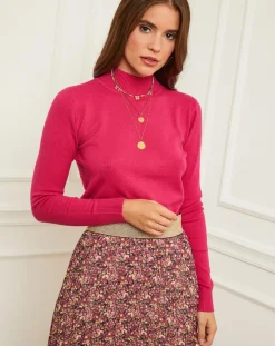 Femme Soft Cashmere Pull en Cachemire mélangé Senda fuchsia