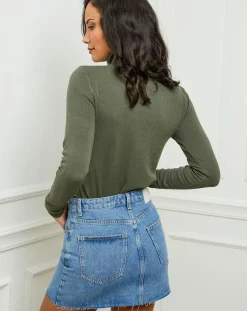 Femme Soft Cashmere Pull en Cachemire mélangé Tally kaki