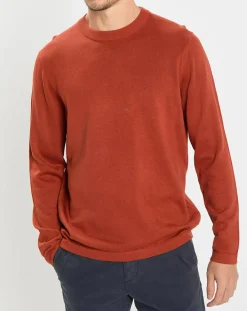 Homme Marc O'Polo Pull en Coton & Cachemire brique