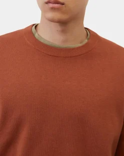 Homme Marc O'Polo Pull en Coton & Cachemire brique